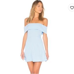 Super Down L Aubrey off the shoulder mini 0234 dress baby blue pastel large